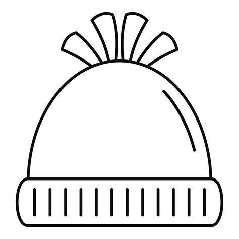 Woolen Winter Hat Icon Outline Style 14595477 Vector Art At Vecteezy