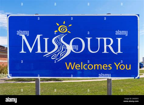 Welcome To Missouri Sign Usa Stock Photo Alamy