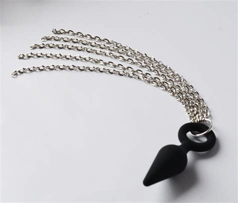chain anal plug butt plug with chain tail anal sex toy in 2 etsy