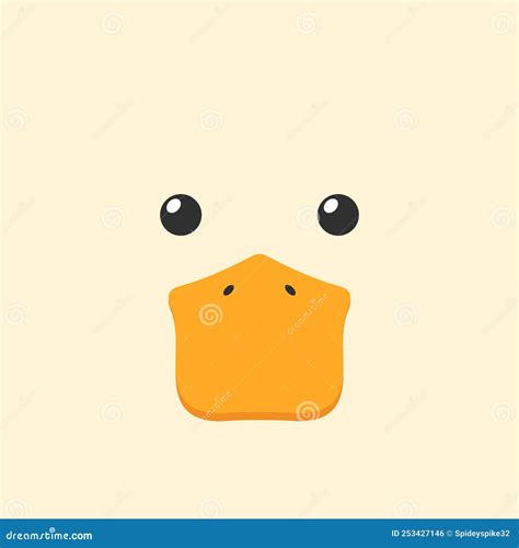 Simple Face Of Duck Animal Face Illustration Isolated Vector