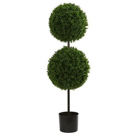 Nearly Natural 35 Ft Boxwood Double Ball Artificial Topiary Tree Uv