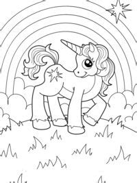 Paar eenhoorns met regenboog en hart met sterren kleurplaat voor. kleurplaat unicorn met regenboog - 28 afbeeldingen