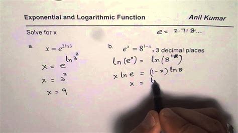 How to integrate exponential functions : Solve Exponential Equation Using Natural Logarithms - YouTube