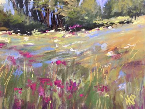 Summer Floral Meadow Original Landscape Soft Pastel Painting Etsy
