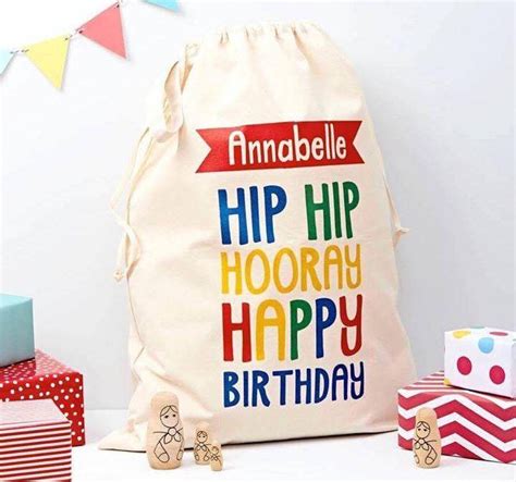 Happy Birthday T Bags Canvas T Sacks Personalized Etsy