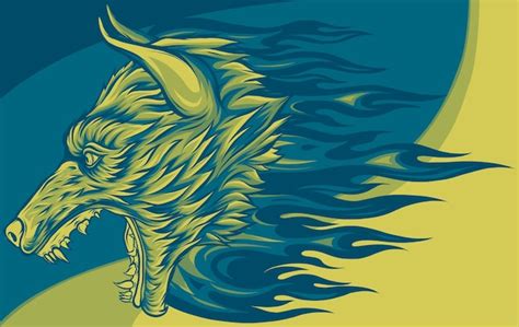 Premium Vector Illustration Of Wolf With Flames Design