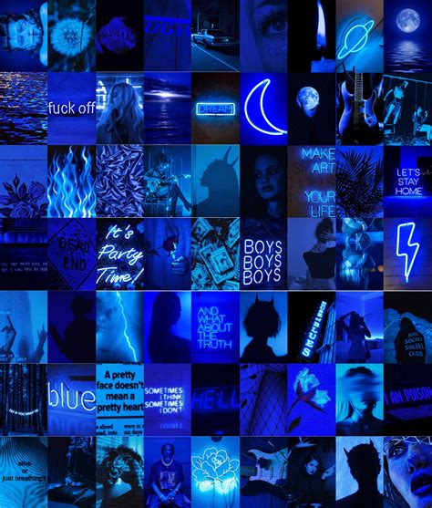 Blue Aesthetic Wallpaper Dark Wallpaper Iphone Picture Collage Wall