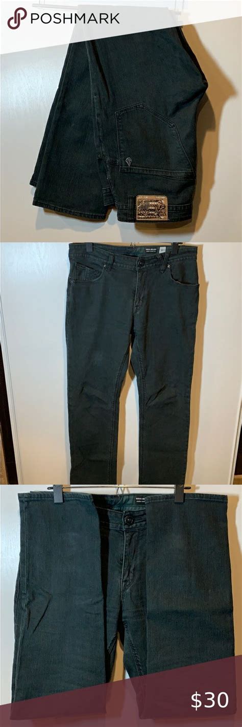 volcom nova solver modern straight dark grn 31x32 mens straight jeans slim straight jeans