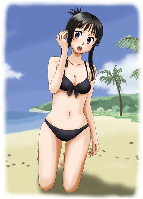 Kamosikayasyamoji Akiyama Mio K On Girl O Beach Bikini Black Bikini Black Eyes Black