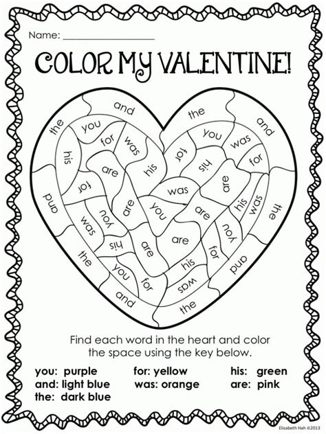 A Valentines Day Coloring Page With The Words Color My Valentine And