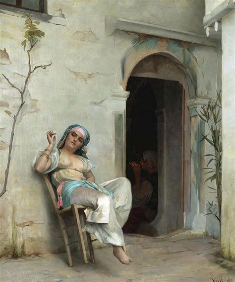 Turkish Woman Smoking Painting By Theodoros Ralli Fine Art America