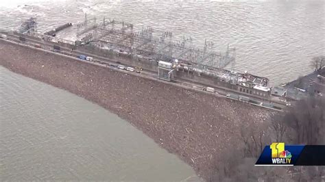 Debris Piles Up At Conowingo Dam Following Storms Youtube