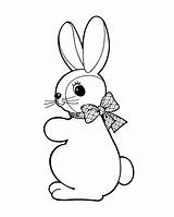 Bunny Coloring Easter Rabbit Face Cartoon Colouring Bow Printables Popular Coloringhome Library Clipart sketch template