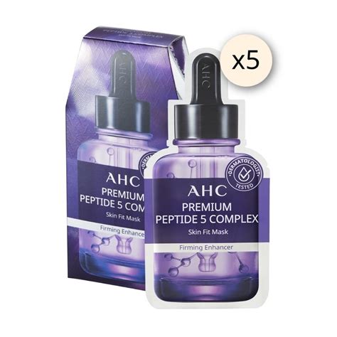 Ahc Premium Peptide 5 Complex Skin Fit Mask 27ml X 5pcs Watsons