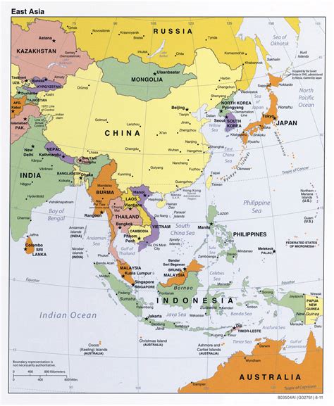 Large Detailed Political Map Of East Asia East Asia Large Detailed