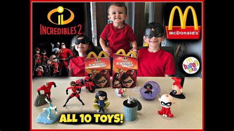 Incredibles 2 Movie Mcdonalds Happy Meal Toys June 2018 All 10 Toys Youtube