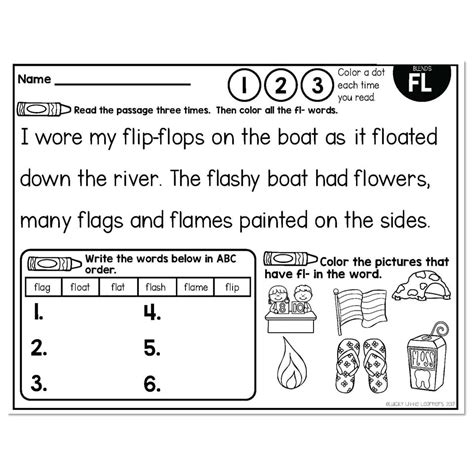 Fl Blends Phonics Mats 1st Grade Lucky Little Learners
