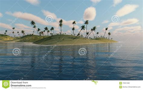 Palm Trees On A Island Stock Illustration Illustration Of Solitude