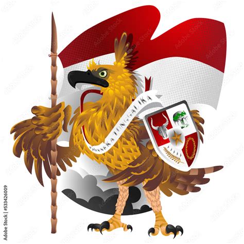 Vektorová Grafika „javan Hawk Eagle Garuda Pancasila Symbol Of