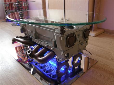 Beautifully illustrated, this truely is a 'coffee table' publication all fans of everything mazda will enjoy. Coffee table made from Mercedes-Benz engine with round ...