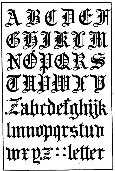 Gothic Schrift Alphabet