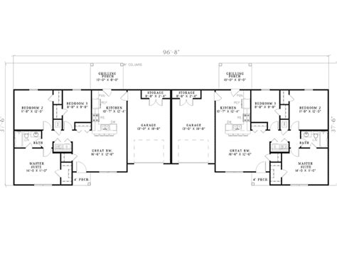 Wildbrook Acres Ranch Duplex Plan 055d 0396 House Plans