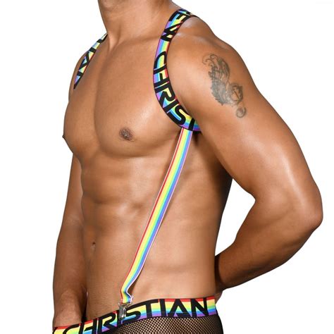 andrew christian pride suspender harness rainbow