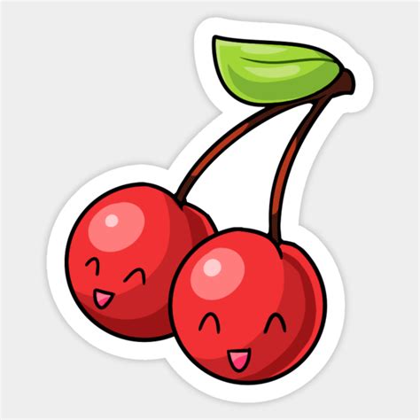 Kawaii Cherries Fruit Kawaii Fruit Sticker Teepublic