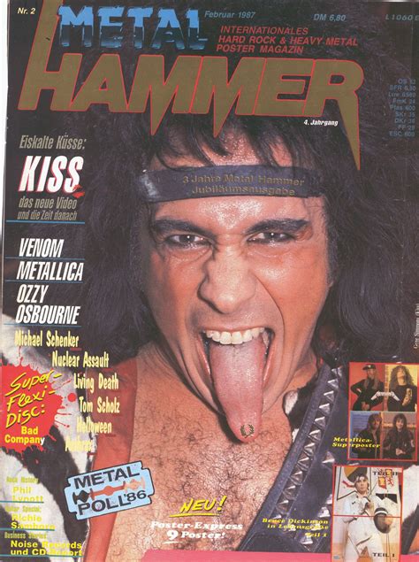 Gene Simmons Kiss Metal Hammer D 1987 Heavy Metal Ozzy Osbourne Metal Magazine
