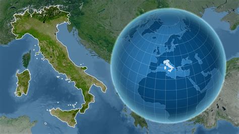 Italy Shape Animated On The Satellite Map Of The Globe Stock Footage