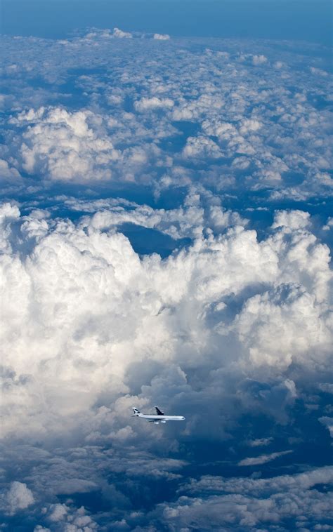 Wallpaper 1600x2560 Px Airbus A340 Aircraft Clouds Portrait