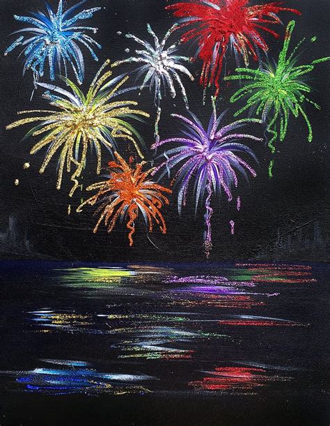 Fireworks Fireworks Art Simple Acrylic Paintings Fireworks