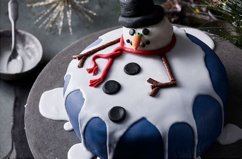Melted Snowman Cake Christmas Cake Recipes Tesco Real Food