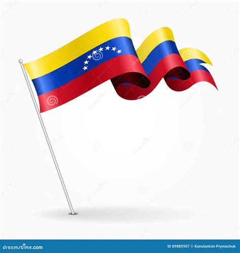 Venezuelan Pin Wavy Flag Vector Illustration Stock Vector