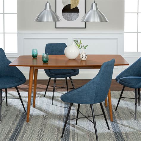 Dining table with modern design: Mid-Century Modern Acorn & Blue 5-Piece Dining Set - Pier1