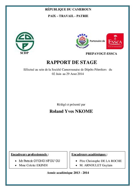 Pdf Rapport De Stage Scdp Roland Nkome