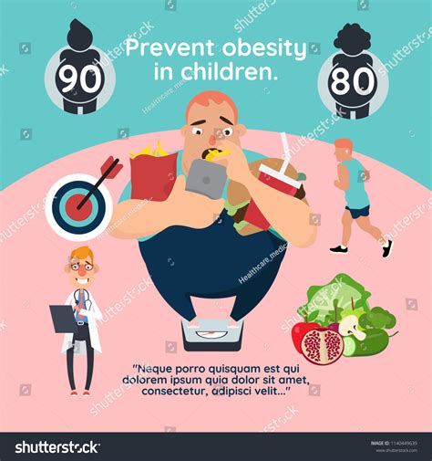 Infographic Template Prevent Obesity In Children Stock Vector Royalty