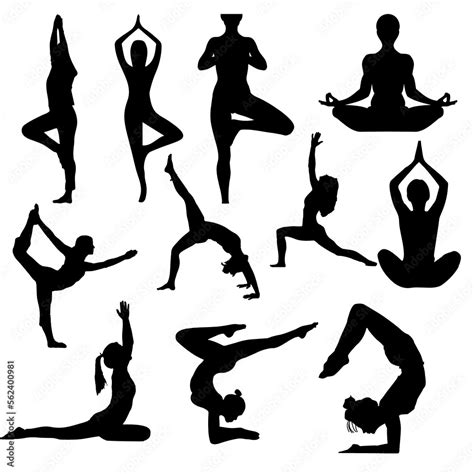 Silhouettes Of Yoga Silhouette Of Yoga Silhouettes Of Yoga Poses
