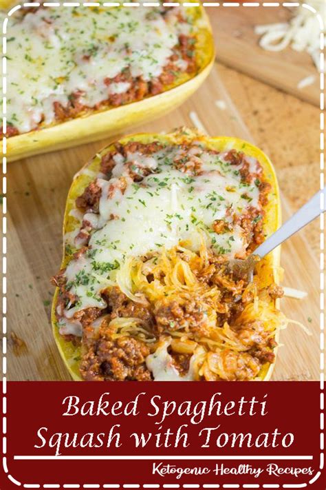 Baked Spaghetti Squash With Tomato Meat Sauce Recipes For Mom
