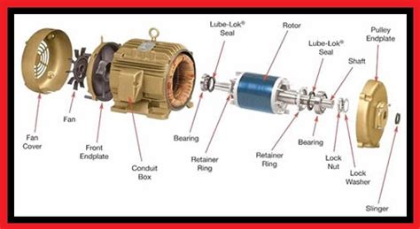 Three Phase Motor Construction Exploded View Electrical Engineering