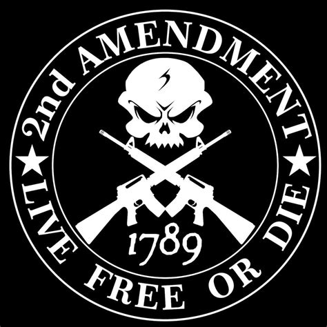 Second Amendment Skull With Ar15 Live Free Or Die Decal