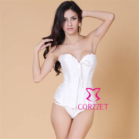 2550a Bustier Sexy Jacquard Overbust Corsets Gothic Corselet Front Zipper Sexy Woman Clothes
