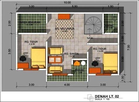 Contoh Denah Rumah Sederhana 2 Kamar Gambar Design Rumah