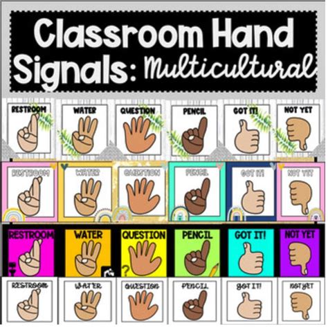 Classroom Hand Signals Multicultural Classroom Hand Signals Hand