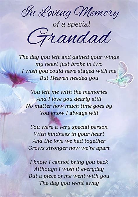 In Loving Memory Of A Special Grandad Memorial Graveside Funeral Poem