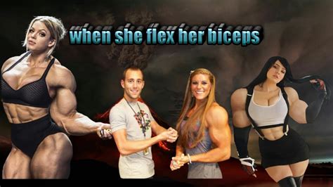 Female Bodybuilding Woman Lift And Carry Men In The Future She Flex Her Biceps Aleeshayoung