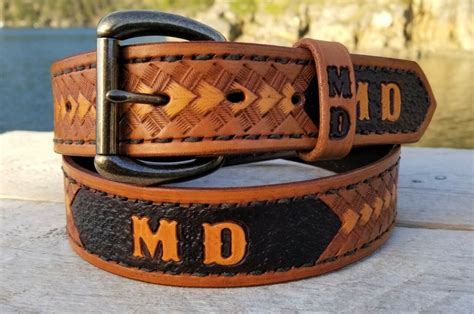 Western Personalized Leather Belt With Name And Initials