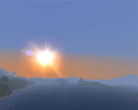 Minecraft Sunset From Afar 02 By Azzerare On Deviantart