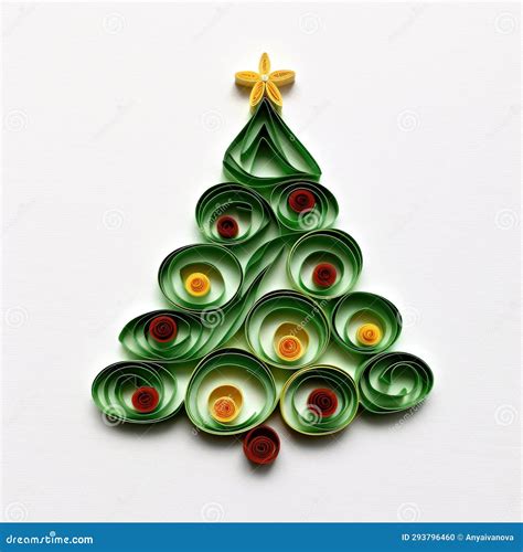 A Christmas Tree Made Out Of Rolled Paper Paper Quilling Stock Photo