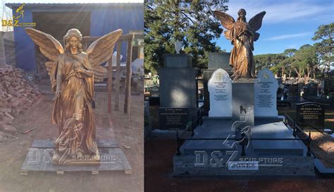 Memorial Garden Cemetery Bronze Angel Tombstone Dandz Custom Made
